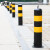 精选好品钢管警示柱 加厚反光防撞柱 禁止通行固定路桩 分道隔离 75cm黄黑带环普通款