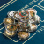 游戏大陆（gameland） 德州扑克压牌器压牌片金属GL053 古铜色鲨鱼