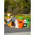 户外庭院卡通动物雕塑公园林景观景区创意玻璃钢垃圾桶果皮箱摆件 黑色 微笑男孩垃圾桶