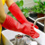 牛筋乳胶手套加厚耐用洗碗防水工业清洁橡胶手套 粤龙黄色加长加 粤龙加长5双装(红色) L