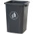 定制无盖塑料大垃圾桶大容量商用餐饮大号长方形大口径办公室厨房 墨绿色 15L无盖 投放标