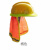 希凡里夏季工地施工安全帽专用遮阳帽檐透气加大防晒神器工程太阳帽宽圈 无帽檐披风-橘色