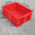 适用于新料加厚型长方形塑料周转箱小号物流运输筐五金工具收纳盒 380箱红色外径430x300x150mm