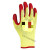 千井乳胶皱纹防滑手套耐用橡胶加厚建筑工地钢筋工 黄红-普通胶- L608 24只(单只手)