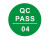 QC pass标签贴纸 QC PASS检不干胶圆形质检产品合格不合格 可定做 1厘米绿底白字QCPASS 05号 1件是2000