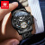 欧利时（OLEVS）瑞士认证品牌手表男机械表夜光防水全自动多功能男士手表镂空男表 升级加强版-钢带全黑-终身保
