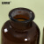安赛瑞 玻璃广口试剂瓶（2个装）实验室棕色大口磨砂碘伏瓶磨口瓶密封滴剂瓶 125ml 600514