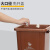 无盖分类垃圾桶大号商用物业小区长方形干湿可回收有害100L 上海版40升无盖 棕湿垃圾带1卷垃