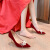 2023年秋季新款红色尖头高跟鞋女细跟新娘鞋女士大码时尚单鞋婚鞋 红色(跟高8cm) 31