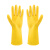 橡胶手套加厚耐磨洗碗家务塑胶防水劳保工业牛筋胶皮工作手套男女 黄色厚款20双装xy S
