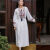 南芙薇春秋装长袖连衣裙显年轻气质季民族风长裙刺绣棉麻白裙西藏云 白色 M90105斤