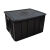 沃嘉促销周转箱黑色塑料静电胶框箱物料盒托盘带盖分格隔板刀卡 4号410*305*155防静电箱