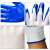 曼睩 蓝色浸胶手套12双装 劳保手套蓝色透气浸胶手套棉线加厚耐磨工地干活车间工作手套005