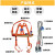 电工安全带爬电杆高空作业安全带腰带电工专用安全带定制  全身五点式 安全带(红绳)