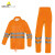 代尔塔407400 EN400LV 荧光雨衣套装PVC涂层涤纶面料反光衣 上衣+裤子 橙色 L 