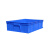 谋福 9569加厚零件盒周转箱物料盒长方形带盖（4号 蓝色带盖子 410*310*145）