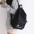 袋鼠（KANGAROO）双肩包女2024新款时尚书包背包男士学生旅行旅游立体休闲风大号 黑色带字母 中号
