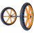 得豫工品 建筑劳动车实心轮子板车斗车架子人力车钢工地手推车轮 黄色钢筋实心轮单个+轴承