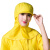 车间卫生男女披肩工作帽披肩帽硬帽檐防尘劳保帽加强防护透气帽卫生帽厂帽 黄色