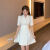 爱图荣法式小个子西装连衣裙女年夏季新款收腰显瘦气质超仙甜美裙子 白色版 S 85-100斤