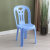 塑料椅子靠背书桌办公椅家用麻将餐桌椅夜市凳子奶茶店大排档餐椅 加厚点蓝色-座高43cm承重300斤 购买100张或更多张（每张价格