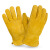 汐一短款牛皮防烫手套耐热350℃微波炉烧烤焊工耐高温手套 黄色 M