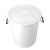 海斯迪克 HKCC17 大号塑料圆桶 圆形收纳桶 大容量酒店厨房垃圾桶储水桶 白色无盖100L