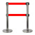 知旦 警戒围栏 不锈钢2米线超市活动隔离线双层礼仪柱安全警示带可定制 601800 红色带子