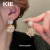 KIE电镀银针锆石花朵圆形珍珠耳环时尚优雅气质耳钉法式小众耳饰 银针-金色(电镀)