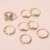 新款欧美波西米亚风格戒指镶钻蝴蝶关节8件套戒指饰品 sku6230银色