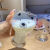 圣朗尼（SHENGLANGNI） 杯子ins高颜值韩版夏季饮料杯透明牛奶早餐杯果汁啤酒甜品饮料杯 小熊头杯 单杯
