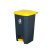 大号垃圾桶大容量商用室内带盖脚踩厨房办公大码户外脚踏式定制 80L特厚脚踏桶灰桶黄盖