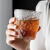 茗师集网红日式冰川纹玻璃茶杯家用ins风杯子加厚防烫玻璃杯啤酒杯 冰川矮杯4个装 260ml