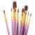 10支装尼龙画笔套装短杆水粉水彩颜料油画丙烯学生用美术扇形排笔 紫杆带扇形10支装+10孔调色盘