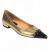CAT AI TATA2024新款设计感小香风单鞋尖头拼色链条浅口懒人鞋金色一脚蹬女鞋 红色 34