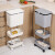 海斯迪克 厨房分类垃圾桶 厨余干湿分离带盖垃圾桶 带轮多层收纳置物架 单层灰色 HKT-601
