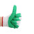 帮手仕工作手套BSS-K518 防滑耐磨 舒适纱线浸胶手套 白纱绿胶 12副/包