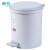  茶花垃圾桶带盖脚踩式9.6L 厨房办公室塑料分类清洁收纳28cm圆型废纸篓客厅卫生筒 15011K 蓝色