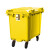 Supercloud 加厚物业小区环保分类塑料带盖医疗环卫户外垃圾桶大容量商用 黄色660L