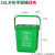 垃圾分类垃圾桶厨房手提桶圆桶10L带盖带提手大号厨余餐厨绿 10L方形手提桶绿色