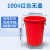 飞羽胜厨房垃圾桶大号带盖商用 加厚户外环卫塑料绿色红色圆形桶 100升红色无盖送水勺
