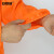 安赛瑞 养猪厂连体工作服 喂猪防护服 防水防尘畜牧养殖带帽连体服 橘色 XL码 300573