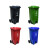 恒丰牌 大号脚踏垃圾桶大型环卫室外分类小区带盖垃圾桶 红蓝绿灰四色套装 120L 7754