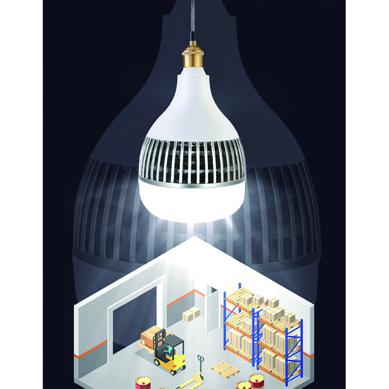 远波 led灯泡高亮100W鳍片球泡灯e27螺口灯泡大功率球泡车间照明LED灯 30W【银色】水滴铝泡暖光E27螺口