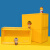 POP MART泡泡玛特 集装箱发光手办展示盒玩具手办收纳盒不含娃娃生日礼物 集装箱发光手办展示盒-橙色