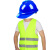帮手仕 反光背心安全帽套装 工地施工安全防护服 均码 荧光黄反光衣+蓝帽