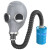 普达 防毒面具过滤式自吸防硫化氢 8号蓝P-H2S-3高罐+导管PD-4001