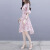 纪诗哲轻奢品牌连衣裙女2024年夏季新款设计感显瘦超仙森系印花裙子 米白色 L