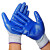 曼睩蓝色胶12双劳保手套耐磨丁腈乳胶手套防滑防水丁晴浸胶手套