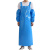  工品星 水产防水防油防污围裙通用耐酸碱耐油加大加厚PU带套袖皮围裙围腰 蓝色 围裙+套袖 